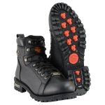 Milwaukee Leather Men’s Black Leather Lace-Up Motorcycle Rider Boots with Side Zipper MBM100 - Image 9