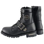 Milwaukee Leather MBM101W Men’s Black Leather Wide-Width Lace-Up Engineer Motorcycle Boots w/ Side Zipper Entry - Image 6