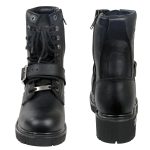Milwaukee Leather Men’s Black Leather Lace-Up Engineer Motorcycle Boots w/ Buckles and Side Zipper  MBM101 - Image 11