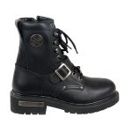 Milwaukee Leather MBM101W Men’s Black Leather Wide-Width Lace-Up Engineer Motorcycle Boots w/ Side Zipper Entry - Image 13