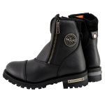 Milwaukee Leather MBM102 Men’s Black Smooth Double Sided Zipper Entry Motorcycle Leather Boots - Image 6