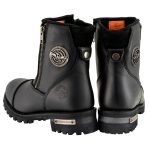 Milwaukee Leather MBM102W Men’s Black Smooth Wide-Width Double Sided Zipper Entry Motorcycle Leather Boots - Image 7
