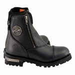 Milwaukee Leather MBM102W Men’s Black Smooth Wide-Width Double Sided Zipper Entry Motorcycle Leather Boots - Image 9