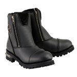 Milwaukee Leather MBM102W Men’s Black Smooth Wide-Width Double Sided Zipper Entry Motorcycle Leather Boots