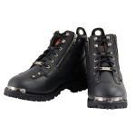 Milwaukee Leather MBM103W Men’s Black Leather Lace-Up Wide-Width  Biker Boots w/ DualSide Zipper Entry - Image 4