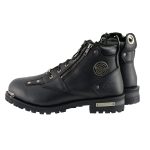 Milwaukee Leather MBM103W Men’s Black Leather Lace-Up Wide-Width  Biker Boots w/ DualSide Zipper Entry - Image 6