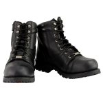 Milwaukee Leather Men’s Black Lace-Up Motorcycle Riding Leather Boots with Side Zipper Entry MBM9000 - Image 2