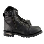 Milwaukee Leather Men’s Black Lace-Up Wide-Width Motorcycle Leather Boots with Side Zipper Entry MBM9000W - Image 9