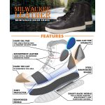 Milwaukee Leather MBM9002 Men’s Black Leather Reinforced Street Biker Riding Shoes w/ Shift Protect Ankle Support - Image 2