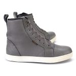 Milwaukee Leather MBM9003WP Men’s Grey Leather and Canvas Reinforced Street Riding Waterproof Shoes with Ankle Support - Image 4