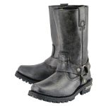 Milwaukee Leather Men’s Distressed Gray Leather 11-inch Classic Harness Square Toe Motorcycle Boots MBM9006 - Image 5