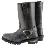 Milwaukee Leather Men’s Distressed Gray Leather 11-inch Classic Harness Square Toe Motorcycle Boots MBM9006 - Image 2