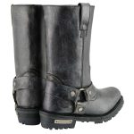 Milwaukee Leather Men’s Distressed Gray Leather 11-inch Classic Harness Square Toe Motorcycle Boots MBM9006 - Image 7