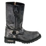 Milwaukee Leather Men’s Distressed Gray Leather 11-inch Classic Harness Square Toe Motorcycle Boots MBM9006 - Image 12