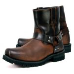 Milwaukee Leather Men’s Brown Two-Tone Full Grain Leather Easy Pull-On Motorcycle Harness Boots MBM9008 - Image 4