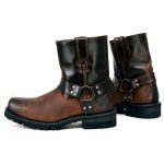 Milwaukee Leather Men’s Brown Two-Tone Full Grain Leather Easy Pull-On Motorcycle Harness Boots MBM9008 - Image 5