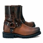 Milwaukee Leather Men’s Brown Two-Tone Full Grain Leather Easy Pull-On Motorcycle Harness Boots MBM9008 - Image 8