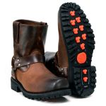 Milwaukee Leather Men’s Brown Two-Tone Full Grain Leather Easy Pull-On Motorcycle Harness Boots MBM9008 - Image 9