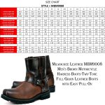 Milwaukee Leather Men’s Brown Two-Tone Full Grain Leather Easy Pull-On Motorcycle Harness Boots MBM9008 - Image 3