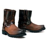 Milwaukee Leather Men’s Brown Two-Tone Full Grain Leather Easy Pull-On Motorcycle Harness Boots MBM9008