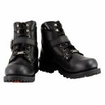 Milwaukee Leather Men’s Classic Black Leather Lace-Up 6-inch Engineer Boots with Side Buckle MBM9010 - Image 2