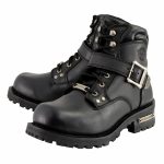 Milwaukee Leather Men’s Wide-Width Classic Black Leather Lace-Up 6-inch Engineer Boots with Side Buckle MBM9010W - Image 6