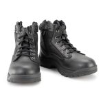 Milwaukee Leather Men’s 6-inch Black Leather Swat Style-Tactical Lace-Up Biker Boots w/ Side Zippers MBM9011