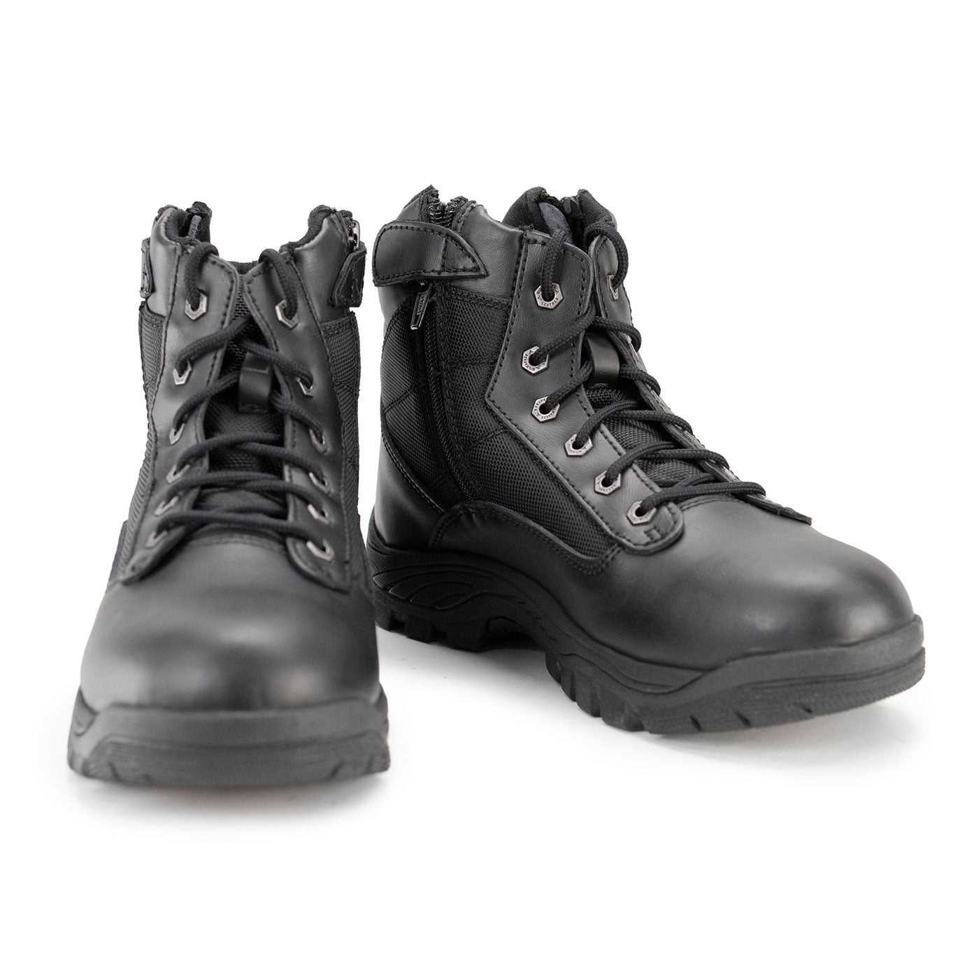 Milwaukee Leather Men’s 6-inch Black Leather Swat Style-Tactical Lace-Up Biker Boots w/ Side Zippers MBM9011