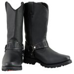 Milwaukee Leather Men’s Classic Harness Black Leather 11-Inch Western Style Motorcycle Boots MBM9015 - Image 2