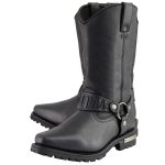 Milwaukee Leather Men’s Classic Harness Black Leather 11-Inch Western Style Motorcycle Boots MBM9015 - Image 5