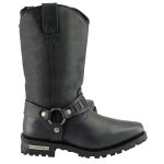 Milwaukee Leather Men’s Classic Harness Black Leather 11-Inch Western Style Motorcycle Boots MBM9015 - Image 9