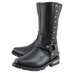 Milwaukee Leather Men’s Black Leather Harness Motorcycle Boots with Braid and Riveted Details MBM9025 - Image 5