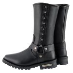Milwaukee Leather Men’s Black Leather Harness Motorcycle Boots with Braid and Riveted Details MBM9025 - Image 6
