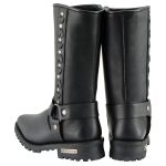 Milwaukee Leather Men’s Black Leather Harness Motorcycle Boots with Braid and Riveted Details MBM9025 - Image 7