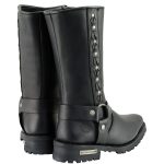 Milwaukee Leather Men’s Black Leather Harness Motorcycle Boots with Braid and Riveted Details MBM9025 - Image 8