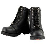 Milwaukee Leather Classic Men’s Black Leather Wide-Width 8-inch Lace-Up Logger Biker Boots MBM9030W - Image 5