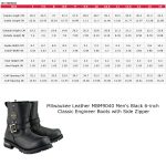 Milwaukee Leather Men’s Black Leather 6-inch Classic Engineer Motorcycle w/ with Side Zipper MBM9040 - Image 3