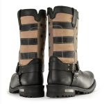 Milwaukee Leather Men’s Stars and Stripes Black with Tan Motorcycle Rider Harness Boots MBM9045 - Image 9