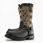 Milwaukee Leather Men’s Stars and Stripes Black with Tan Motorcycle Rider Harness Boots MBM9045 - Image 8