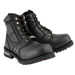 Milwaukee Leather Men’s Black Leather 6-inch Lace-Up Motorcycle Biker Rider Boots w/ Zipper Closure MBM9050 - Image 12