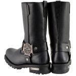 Milwaukee Leather MBM9060W Men’s Black Wide-Width 11-inch Classic Harness Square Toe Boots - Image 8