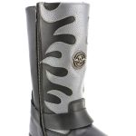 Milwaukee Leather Men’s Fire Fight Harness Boots – Black Leather w/ Silver Flames, 11″ Square Toe, Inside Zipper – MBM9067 - Image 11