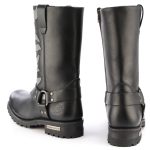 Milwaukee Leather Men’s Fire Fight Harness Boots – Black Leather w/ Silver Flames, 11″ Square Toe, Inside Zipper – MBM9067 - Image 6