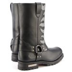 Milwaukee Leather Men’s Fire Fight Harness Boots – Black Leather w/ Silver Flames, 11″ Square Toe, Inside Zipper – MBM9067 - Image 7