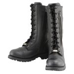 Milwaukee Leather Men’s 13-Inch-Tall Tactical Black Lace-Up Leather Boots Zipper w/ Storage Pocket MBM9069 - Image 5