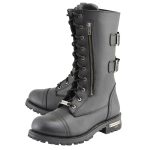 Milwaukee Leather Men’s 13-Inch-Tall Tactical Black Lace-Up Leather Boots Zipper w/ Storage Pocket MBM9069 - Image 6