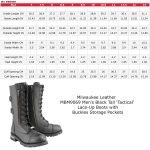 Milwaukee Leather Men’s 13-Inch-Tall Tactical Black Lace-Up Leather Boots Zipper w/ Storage Pocket MBM9069 - Image 3