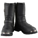 Milwaukee Leather Men’s Black Leather Classic Engineer Motorcycle Boots w/ Reflective Piping & Gear Shift Protection MBM9070 - Image 2