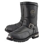 Milwaukee Leather Men’s Black Leather Classic Engineer Motorcycle Boots w/ Reflective Piping & Gear Shift Protection MBM9070 - Image 5
