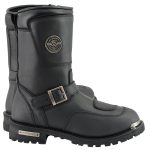 Milwaukee Leather Men’s Black Leather Classic Engineer Motorcycle Boots w/ Reflective Piping & Gear Shift Protection MBM9070 - Image 9